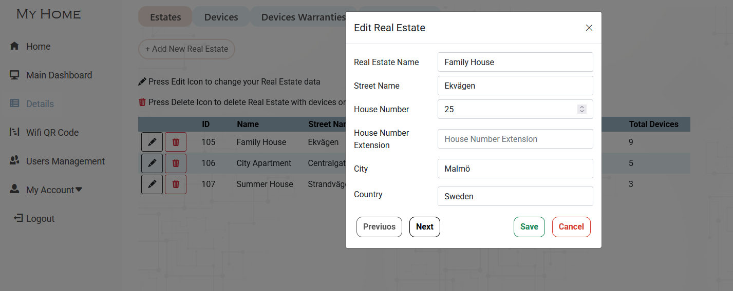 Edit Real Estate