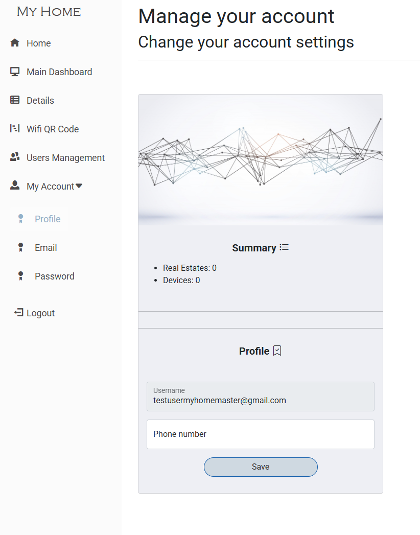 User Account Profile